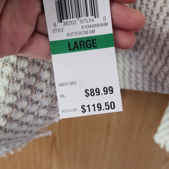 INC International Concepts Cream Cropped Cardigan Sweater - Picture 7 of 7